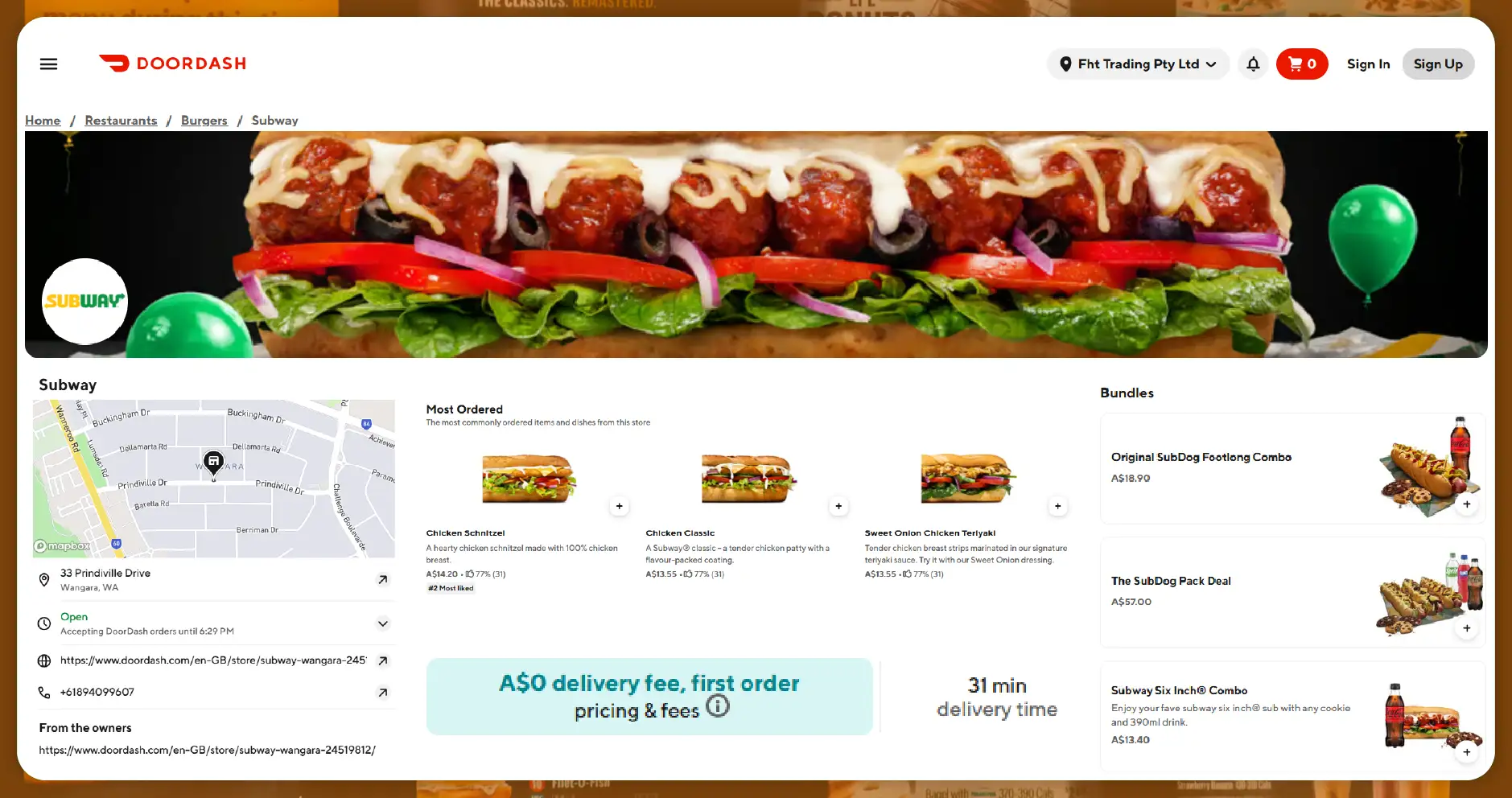 Categories of Data Available Through DoorDash